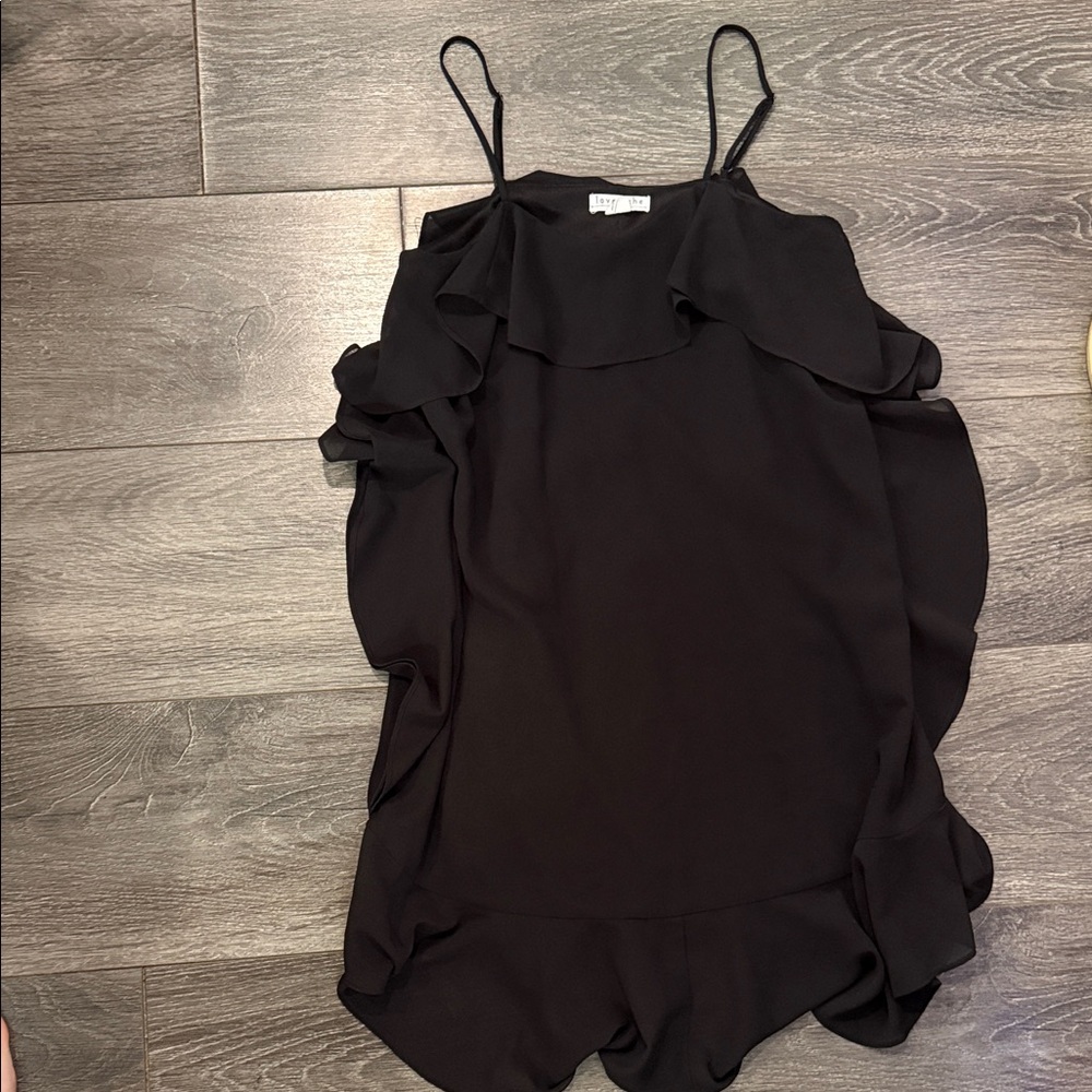 Love Riche Elegant Black Ruffle Dress